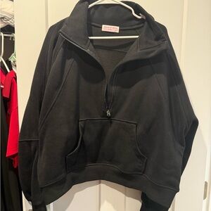 Look A Like - Black Half-Zip Pullover